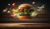 burger-explosif-legumes-fromage-fondu-fond-noir-generative-ai (1) © freepick